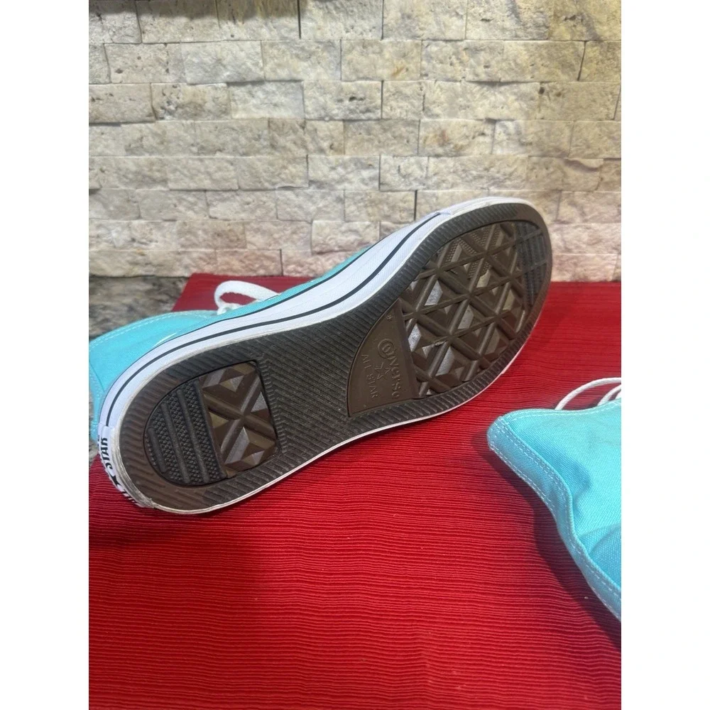 Converse Chuck Taylor All Star Turquoise High Top Canvas Sneakers M-9/W-11 - Picture 7 of 11